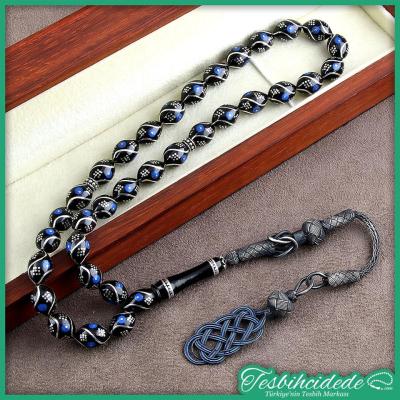 Çeşm-İ Bülbül Ve Mine İşlemeli Erzurum Oltu Taşı Tesbih