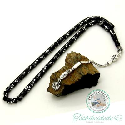 Çift Burgu Baklava İşlemeli Kesme Erzurum Oltu Taşı Tesbih