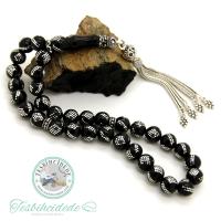 Çift Sıra Burgu Ve Baklava İşlemeli Erzurum Oltu Taşı Tesbih