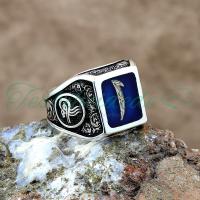 Elif Ve Tuğra Tasarım Mineli Gümüş Erkek Yüzük