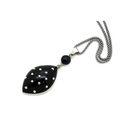 Erzurum El İşi Güverse Geleneksel Tasarım Oltu Taşı Kolye