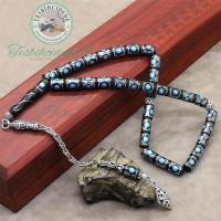 Firuze İşlemeli Kesme Erzurum Oltu Taşı Tesbih