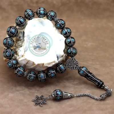 Firuze Karpuz İşlemeli Maskot Erzurum Oltu Taşı Tesbih