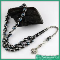 Gümüş Çeşm-İ Bülbül Ve Firuze İşlemeli Erzurum Oltu Taşı Tesbih