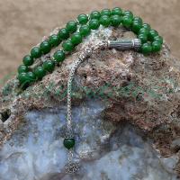 Gümüş Ayyıldız Tasarım Yeşim Taşı Tesbih