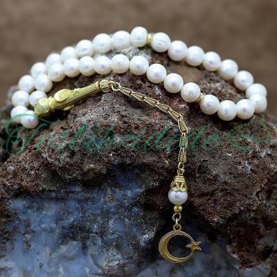 Gümüş Ayyıldız Tasarım İnci Tesbih