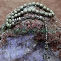 Gümüş Ayyıldız Tasarım Fasetli Mat Hematit Taşı Tesbih