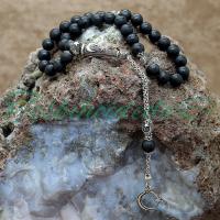 Gümüş Ayyıldız Tasarım Mat Oniks Doğaltaş Tesbih