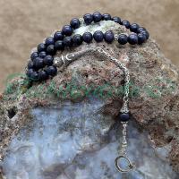 Gümüş Ayyıldız Tasarım Mavi Yıldız Taşı Tesbih