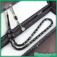 Gümüş Burgu Baklava İşlemeli Kapsül Erzurum Oltu Taşı Tesbih