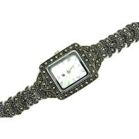 Gümüş Kare Tasarım Markazit Saat