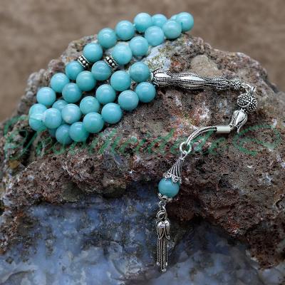 Gümüş Lale Tasarım Amazonit Tesbih