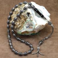 Gümüş Lale Tasarım 12'Li Karpuz İşlemeli Erzurum Oltu Taşı Tesbih