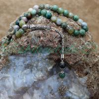 Gümüş Tuğra Tasarım Hint Akik Tesbih