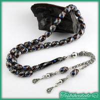 Kapsül Model Çeşm-İ Bülbül Ve Mine İşlemeli Erzurum Oltu Taşı Tesbih