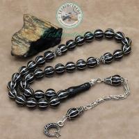 Karpuz İşlemeli Ayyıldız Püsküllü Erzurum Oltu Taşı Tesbih