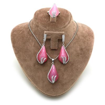 Kedi Gözlü Gümüş Üçlü Takım