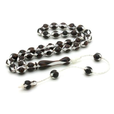 Kemik İşlemeli Özel Tasarım Koyu Kahve Kuka Tesbih