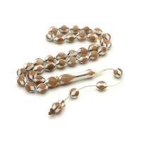 Kemik İşlemeli Özel Tasarım Açık Kahve Kuka Tesbih