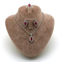 Kök Yakut Taşlı Gümüş Üçlü Takım