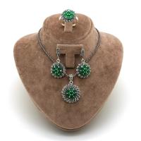 Kök Zümrüt Taşlı Markazit Gümüş Üçlü Takım