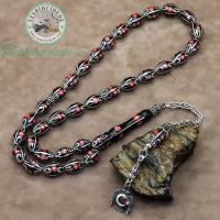 Koleksiyonluk Göz Damlası Tasarım Mercan İşlemeli Erzurum Oltu Taşı Tesbih