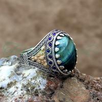 Labradorit Taşlı Gümüş Erkek Yüzük