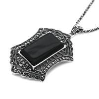 Markazit Oltu Taşlı Gümüş Kolye