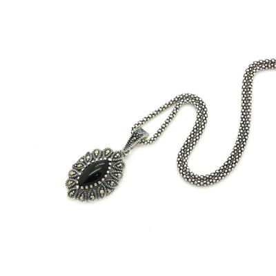 Markazit Taşlı Oltu Taşı Kolye