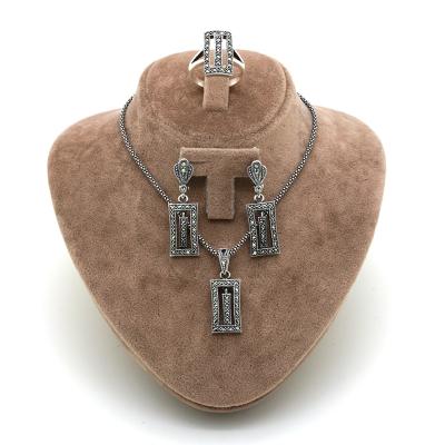 Markazit Taşlı Gümüş Üçlü Takım