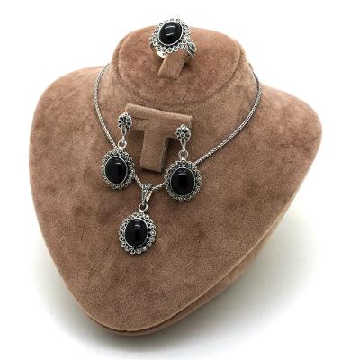 Markazit Ve Oltu Taşlı Gümüş Üçlü Takım