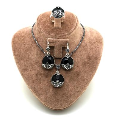 Markazit Ve Oltu Taşlı Gümüş Üçlü Takım