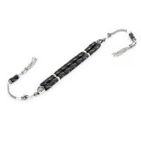 Oltu Taşı Kesme Model Gümüş İşlemeli Sallama Zaza Tesbih