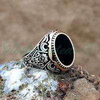 Oniks Taşlı Gümüş Erkek Yüzük