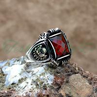 Osmanlı Devlet Arması Ve Tuğra Tasarım Gümüş Erkek Yüzük