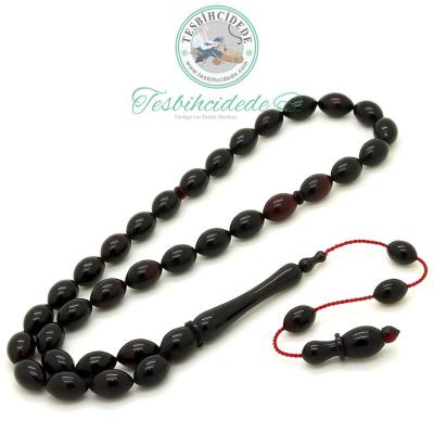 Osmanlı Formda Bordo Sıkma Ateş Kehribar Tesbih