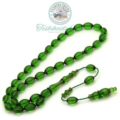 Osmanlı Formda Yeşil Sıkma Ateş Kehribar Tesbih