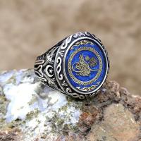 Osmanlı Tuğralı Mineli Gümüş Erkek Yüzük