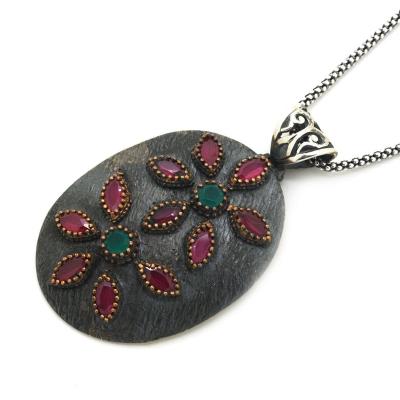 Otantik Bayan Kolye Çiçek Tasarım