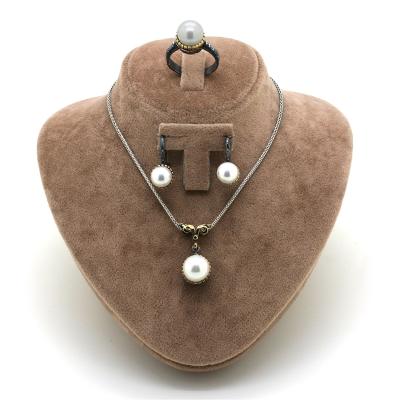 Otantik İnci Taşlı Gümüş Üçlü Takım