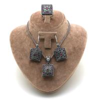 Otantik Yakut Ve Zümrüt Taşlı Gümüş Üçlü Takım