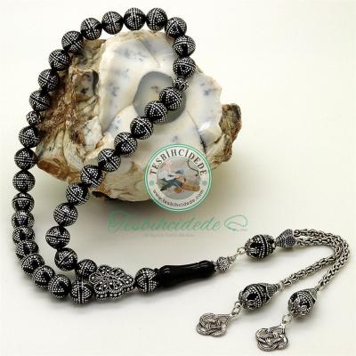 Özel Tasarım Yıldız İşlemeli Erzurum Oltu Taşı Tesbih