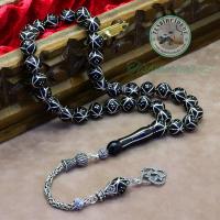 Özel Tasarım Gümüş İşlemeli Kolleksiyonluk Erzurum Oltu Taşı Tesbih