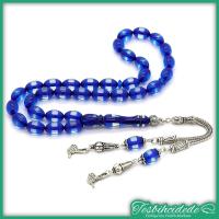 Parlement Mavisi Sürmeli Toz Kehribar Tesbih