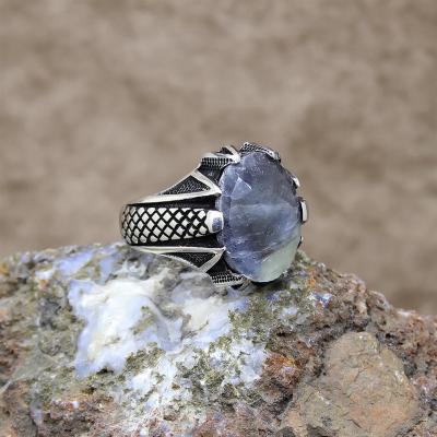 Rutil Kuvars Taşlı Gümüş Erkek Yüzük