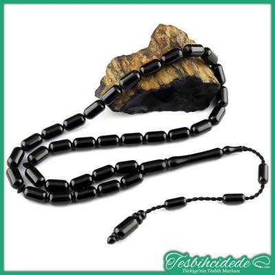 Sistemli İnce Eskitme Kapsül Model Sade Erzurum Oltu Taşı Tesbih (5X9 mm)