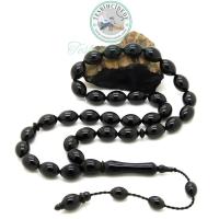 Sistemli Badem Model Sade Erzurum Oltu Taşı Tesbih (8X11 mm)