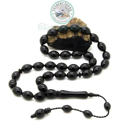 Sistemli Badem Model Sade Erzurum Oltu Taşı Tesbih (8X11 mm)