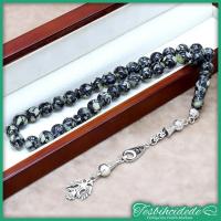 Siyah Parçalı Kokulu Toz Kehribar Tesbih