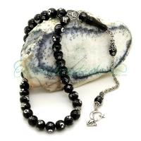 Tuğra Ayyıldız İşlemeli Uluyan Kurt Tasarım Erzurum Oltu Taşı Tesbih